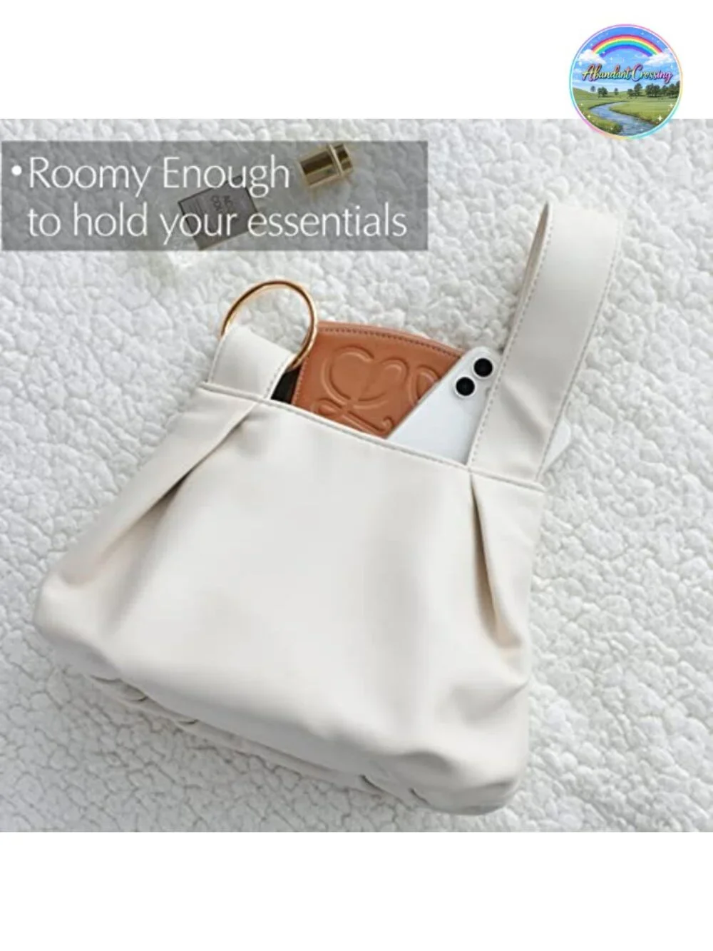 Vegan Leather Hobo Top Handle Bag Wristlet Clutch